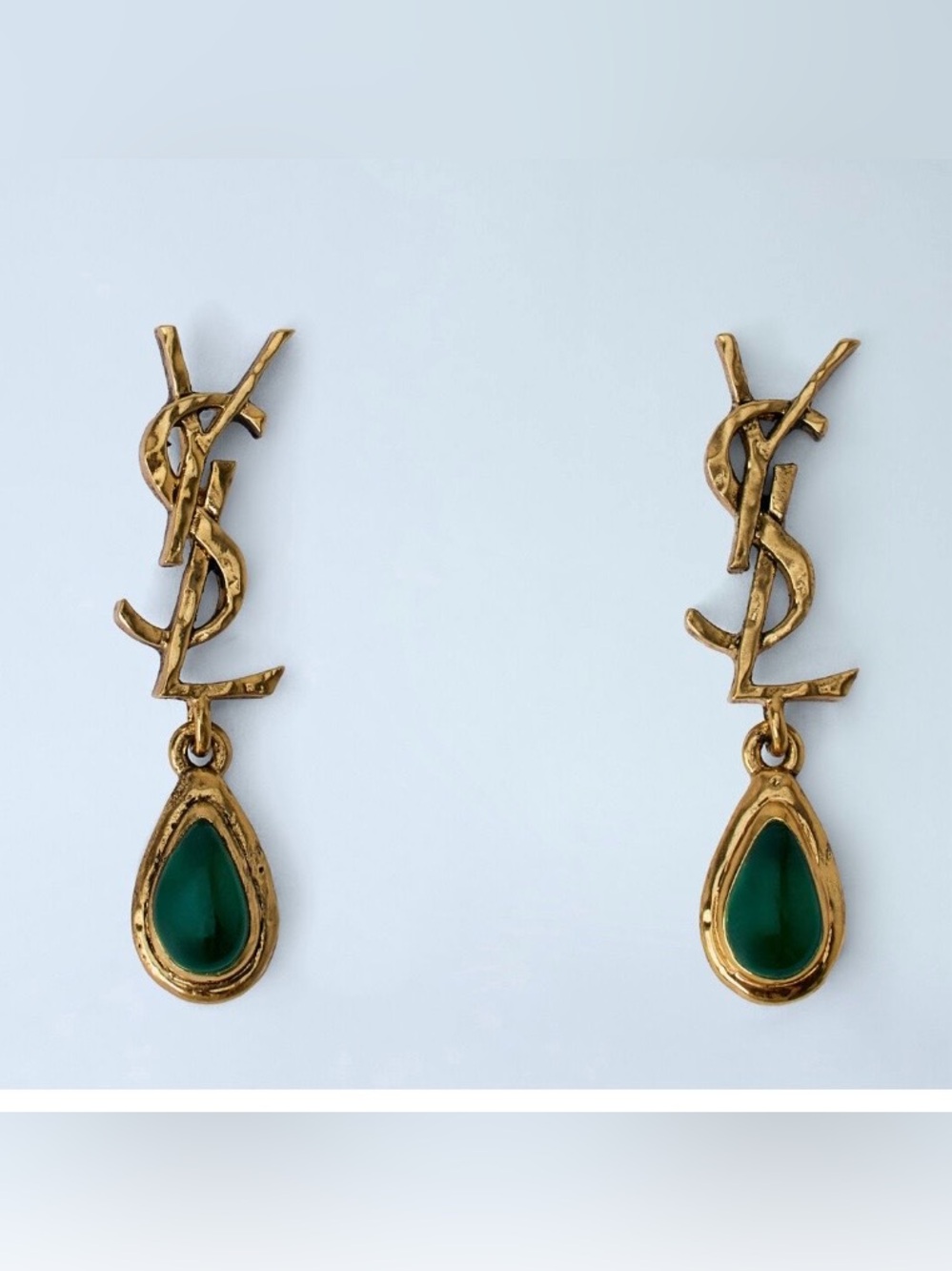 SAINT LAURENT YSL logo drop earrings